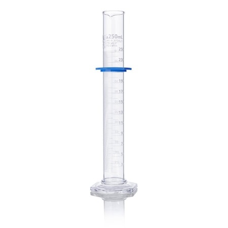 Globe Scientific Cylinder, Graduated, Globe Glass, 250mL, Class A, To Deliver (TD), Dual Grads, ASTM E1272, 1/Box 8300250